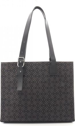 Loewe Black Canvas Leather Handbag Tote Bag (Pre-Owned)