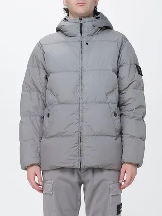 Stone Island Piumino in nylon impermeabile con cappuccio e logo Compass