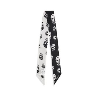 Alexander McQueen Womens Black Silk Scarf