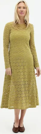 Contemporaine Womens Velvety lace fit-and-flare dress