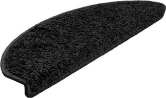 vidaXL Vidaxl - Alfombrillas Para Escaleras 10 Unidades 65x21x4 Cm Negro Semicircular Grande