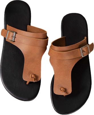 Generic Flip Flops Womens Black Beach Sandals, Hollow Casual Slippers, Flat Shoes, Retro Sandals, Womens Summer Shoes, Breathable Shoes Without Laces, brown, 