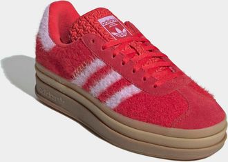adidas Sneaker ADIDAS ORIGINALS GAZELLE BOLD, Damen, Gr. 38,5, better scarlet, bliss lila, gold metallic, Leder, Textil, Schuhe Sneaker