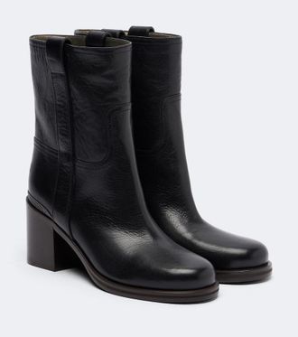Brunello Cucinelli Monili leather ankle boots