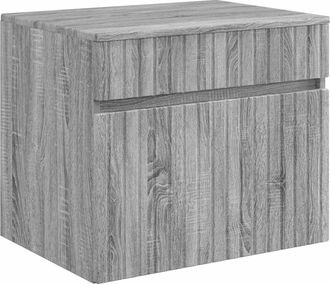 vidaXL Mueble De Ba&ntilde;o Montado En La Pared Sonoma Gris Vidaxl