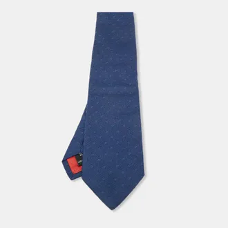 S.T. Dupont S. t. Dupont Blue Patterned Silk Tie