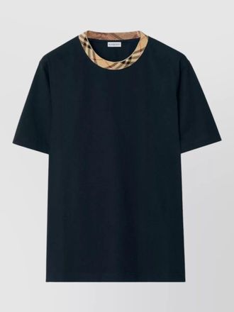 Burberry cotton check trim t-shirt