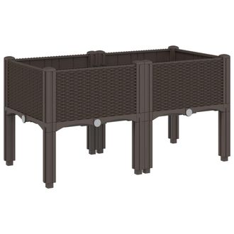 vidaXL Jardinera Con Patas Pp Marr&oacute;n 80x40x42 Cm Vidaxl