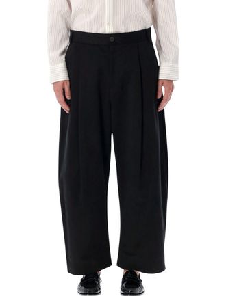 STUDIO NICHOLSON Wide-Leg Peached Cotton Sorte Trousers