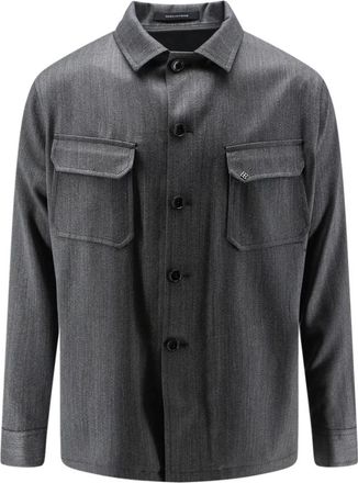 Tagliatore G-Calvin Shirt Jacket - Heren - Casual Overhemden - Grijs - L - Wol - Overhemden