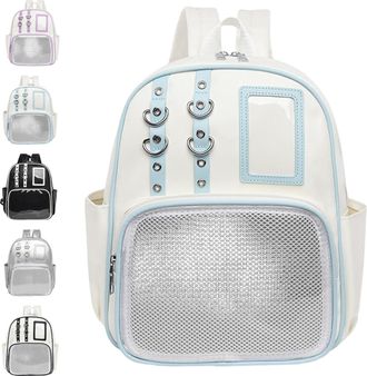 Generic PU Bag, Aesthetic Badge Display Storage Pouch, Pin Display Bag with Transparent Window for Comic Con Sports Events (Blue)