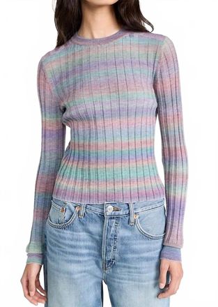 Re/Done Poor Boy Rib Slim Pullover In Spirulina Combo