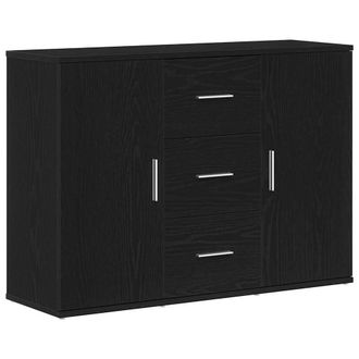 Berkfield Home Sideboard Black Oak 91x29.5x65 cm Engineered Wood
