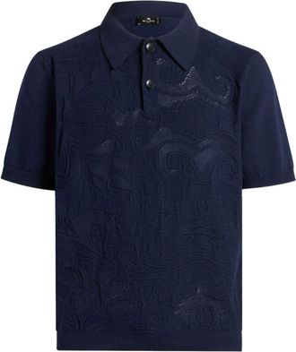 Etro Getextureerd poloshirt - Blauw