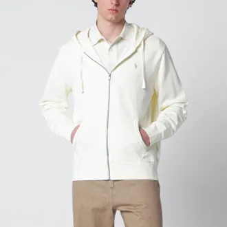 Polo Ralph Lauren Felpa con zip avorio in cotone