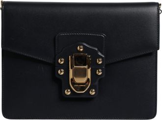 Dolce & Gabbana Black Calfskin Leather Shoulder Strap Womens Bag (Pre-Owned)