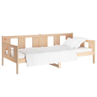 Berkfield Home Beautiful Day Bed Solid Wood Pine 90x200 cm in Light Tan