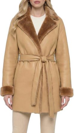 Gorski Merino Genuine Shearling Stroller, Belt in Latte at Nordstrom, Size X-Small
