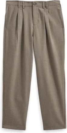 Wax London Beige Chevron Wool Blend Trousers