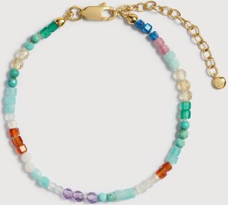 Monica Vinader Gold Freedom Mini Multi Gemstone Beaded Bracelet Freedom Stones
