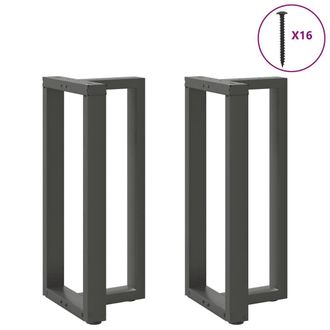 Berkfield Home Bar Table Legs T-Shaped&not;2 pcs Anthracite 40x35x(90-91) cm Steel in Black
