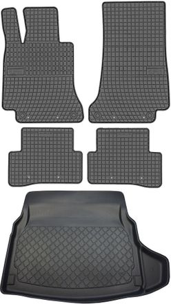OEM Juego De Alfombrillas De Goma Para Coche Y Alfombrilla Para Maletero Para Mercedes Clase C W205 Sed&aacute;n (marzo De 2014 A 2021)
