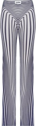 Jean Paul Gaultier elasticated morphing-stripes trousers - Bianco
