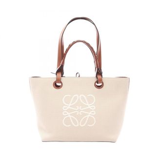 Loewe Beige Brown Canvas Leather Handbag Tote Bag (Pre-Owned)