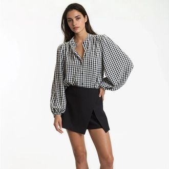 La Redoute Collections Oversized geruit hemd, Mao-kraag, Signature LISE