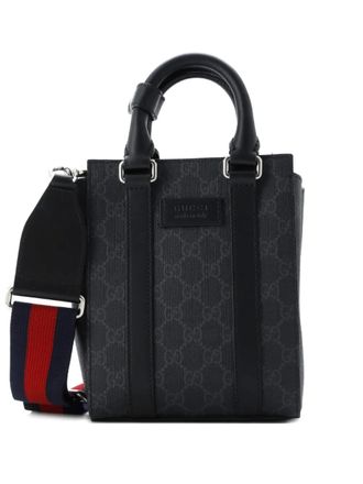 Gucci Convertible Web Open GG Coated Canvas Mini tote bag - Nero