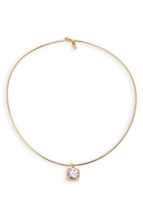 Argento Vivo Bezel Cubic Zirconia Pendant Necklace in Gold at Nordstrom