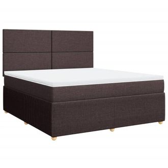 vidaXL Vidaxl - Cama Box Spring Con Colch&oacute;n Tela Marr&oacute;n Oscuro 180x200 Cm