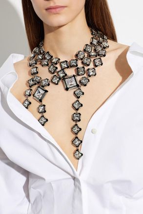 Givenchy Necklace With Shimmering Crystals, Womens, Silver