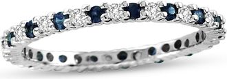 Diana M. Jewels 0.55cttw Sapphire and Diamond Eternity Ring in 14k Gold