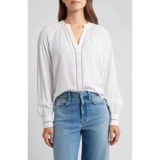 Cloth & Stone Shirred Button-Up Shirt in White at Nordstrom Rack, Size X-Large