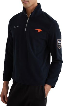 Reiss x McLaren Quarter Zip Pullover in Navy at Nordstrom, Size Xx-Large