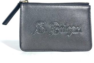 Bulgari Black Leather Coin Purse/Coin Case (Pre-Owned)