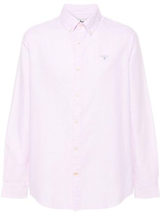 Barbour logo-embroidered striped shirt - men - Cotton - M - Pink