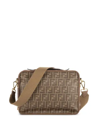 Fendi monogram-pattern shoulder bag - Brown