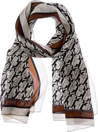 Jimmy Choo London Logo Silk Scarf