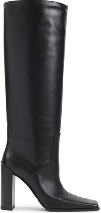 Alaia Black 90 Calf Leather Knee Boots-Donna
