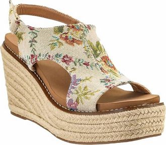 Corkys Footwear Womens Freddie Wedge Sandals In Sand Brocade