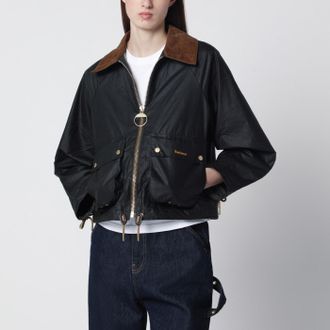 Barbour Giacca Marron verde in cotone cerato