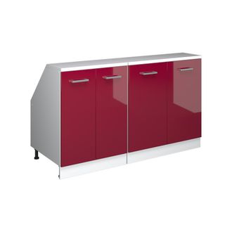 Vicco Conjunto De Armarios Para Techo Inclinado Rion, Rojo De Alto Brillo, 140 Cm Lote De 2 Carcasas De Armario 60 Cm De Profundidad, Vicco