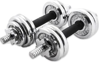 Trade Shop Trade Shop Traesio - Coppia Manubri Dumbbell Componibili 15kg Pesi Palestra Fitness Bodybuilding