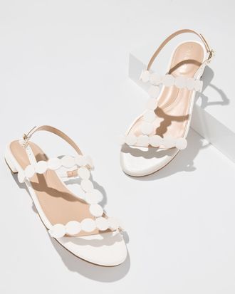 Talbots Keri Dot Vachetta Sandals - White - 10 1/2 M Talbots