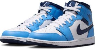Nike Jordan Air Jordan 1 Mid Basketball Sneaker in Midnight Navy/White at Nordstrom, Size 10.5