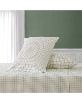 Nautica Calm Segingham Cotton Percale Sheet Set