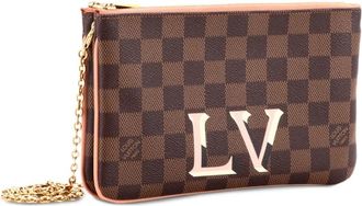 Louis Vuitton Clutch Damier con doppia zip - Marrone