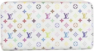 Louis Vuitton Multi-Color White Coated Canvas Long Wallet (Bi-Fold) (Pre-Owned)